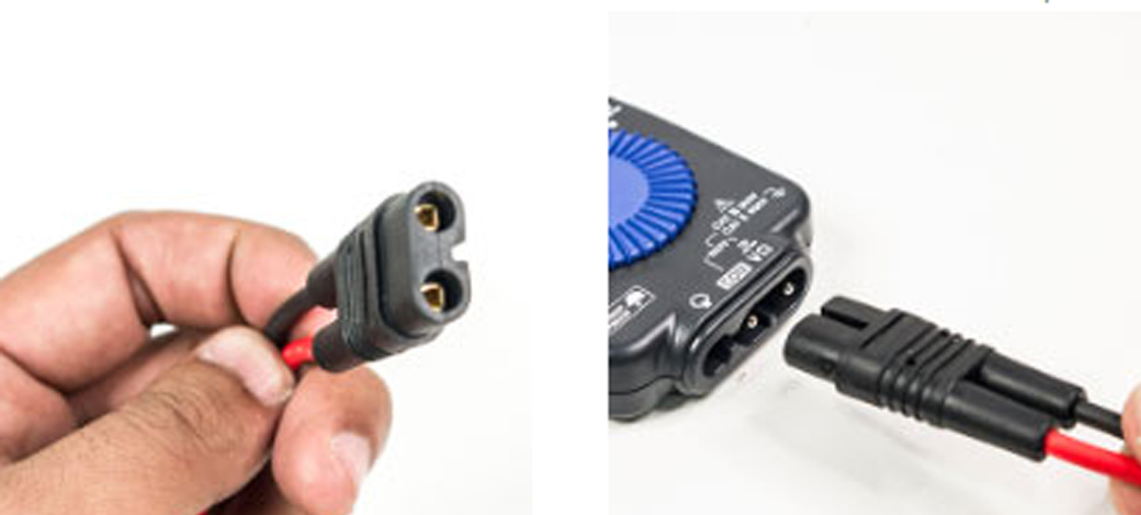 Test leads that reach all the way into outlets Test leads that reach all the way into outlets