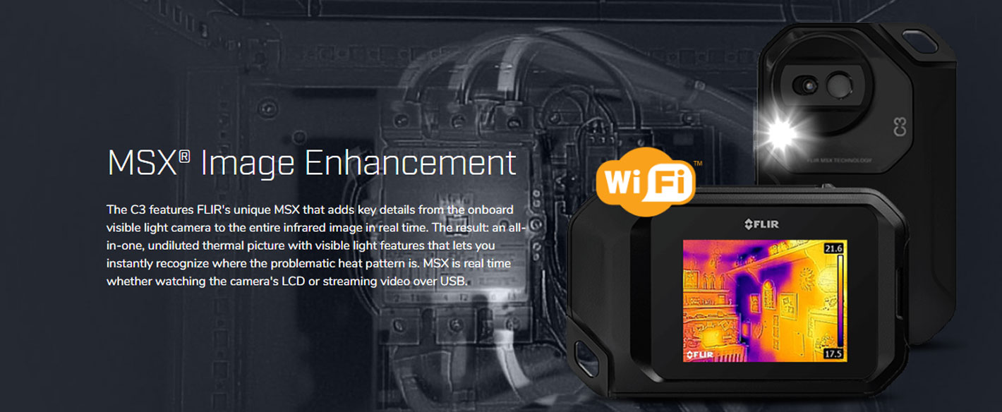 FLIR C3 กล้องถ่ายภาพความร้อนแบบพกพา FLIR C3 กล้องถ่ายภาพความร้อนแบบพกพา