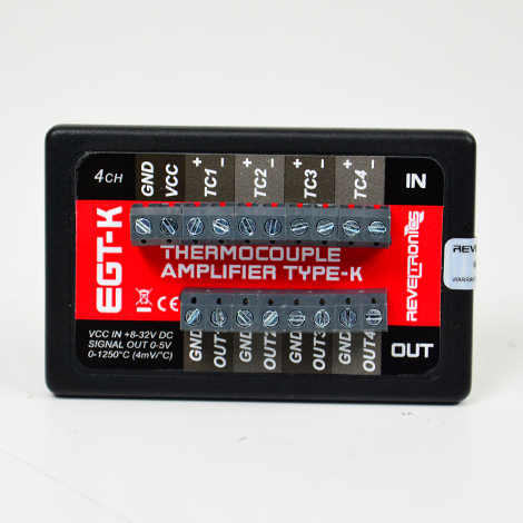 REVELTRONICS EGT-K 4-CH Thermocouple Amplifier 0-5V (Type-K) REVELTRONICS EGT-K 4-CH Thermocouple Amplifier 0-5V (Type-K)