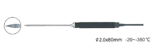 Rixen NK-01 โพรบวัดอุณหภูมิปลายแหลม Max.350℃ (Type K) Rixen NK-01 โพรบวัดอุณหภูมิปลายแหลม Max.350℃ (Type K)