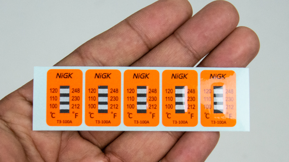NiGK T3-100A แถบวัดอุณหภูมิ (100 | 110 | 120℃) | 40pcs/ 1pack NiGK T3-100A แถบวัดอุณหภูมิ (100 | 110 | 120℃) | 40pcs/ 1pack