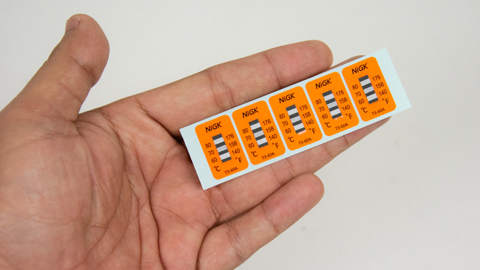NiGK (Nichiyu Giken) T3-60A แถบวัดอุณหภูมิแบบ NON-Reversible (Temperature Label) | 40pcs/ 1pack NiGK (Nichiyu Giken) T3-60A แถบวัดอุณหภูมิแบบ NON-Reversible (Temperature Label) | 40pcs/ 1pack