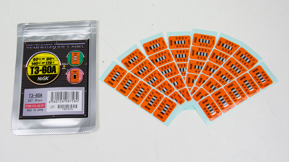 NiGK (Nichiyu Giken) T3-60A แถบวัดอุณหภูมิแบบ NON-Reversible (Temperature Label) | 40pcs/ 1pack NiGK (Nichiyu Giken) T3-60A แถบวัดอุณหภูมิแบบ NON-Reversible (Temperature Label) | 40pcs/ 1pack