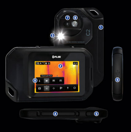 กล้องถ่ายภาพความร้อนแบบพกพา FLIR C2 กล้องถ่ายภาพความร้อนแบบพกพา FLIR C2