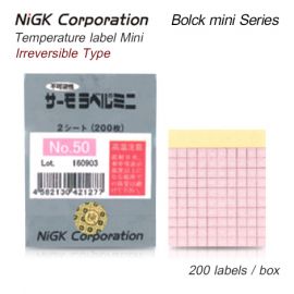 NiGK Block mini Series แถบวัดอุณหภูมิแบบ Irreversible single temp. | 50 to 125°C | 200pcs/ 1pack