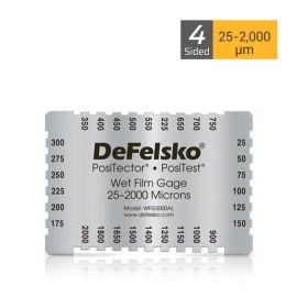 DeFelsko Wet Film Gage หวีเช็คความหนาผิวเคลือบ | 4-Sided: 25–2,000 μm