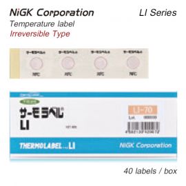 NiGK LI-Series แถบวัดอุณหภูมิแบบ Single-point | 40 to 250℃ | 40pcs/pack