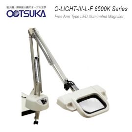 Otsuka O-LIGHT-III-L-F-6500K Series โคมไฟแว่นขยายชื้นงานแบบมีแขนจับหนีบโต๊ะ (อุณหภูมิแสง  6500K)│Recta-Lens Series