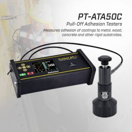 DeFelsko PT-ATA50C เครื่องทดสอบแรงยึดเกาะพื้นผิวแบบอัตโนมัติ | 50 mm C1533 Kit (ASTM C1583)