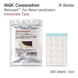 NiGK R-Series แถบวัดอุณหภูมิแบบ Irreversible สำหรับเครื่องฆ่าเชื้อ | 70 to 134°C | 500pcs/ 1pack