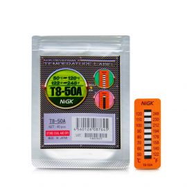 NiGK T8-50A อุปกรณ์วัดอุณหภูมิแบบแผ่นฉลาก (8 ระดับ) Temperature Indicator Label (50 to 120℃) | NON-Reversible Type