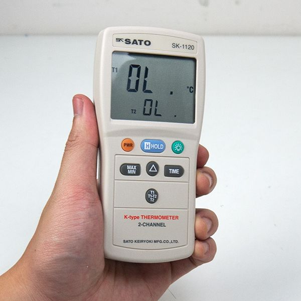 SK Sato SK-1120 เครื่องวัดอุณหภูมิจอ LCD ขนาดใหญ่ (2 ช่องโพรบ)