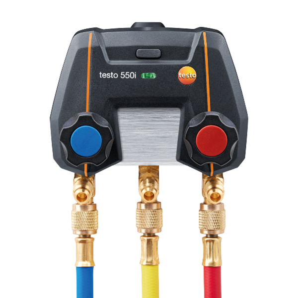 Testo 550i ตัวเครื่องเมื่อเชื่อมต่อเข้ากับสาย Connection hose Testo 550i ภาพตัวเครื่องเมื่อเชื่อมต่อเข้ากับสาย Connection hose