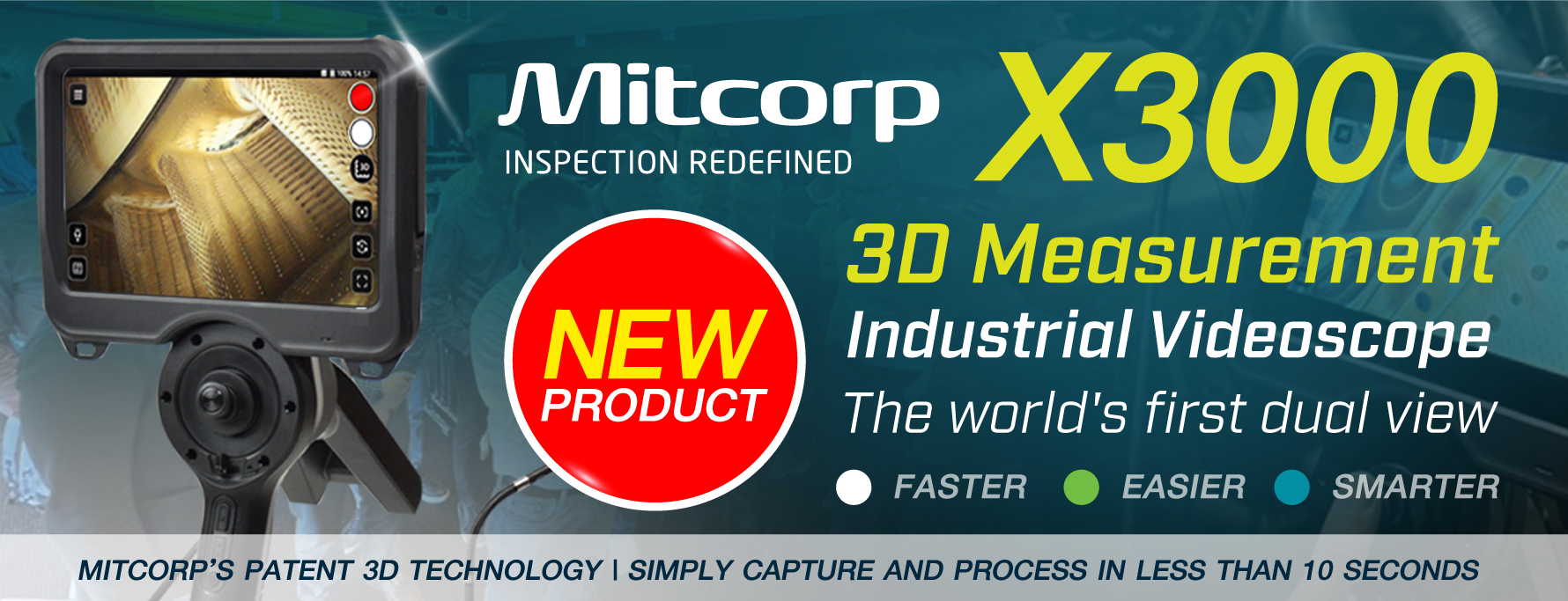 MITCORP MITC-X3000-60D4W-FS-3M-TU-M-3D กล้องส่องท่ออุตสาหกรรม 3D รุ่น Dual View (3D Measurement)
 MITCORP MITC-X3000-60D4W-FS-3M-TU-M-3D กล้องส่องท่ออุตสาหกรรม 3D รุ่น Dual View (3D Measurement)