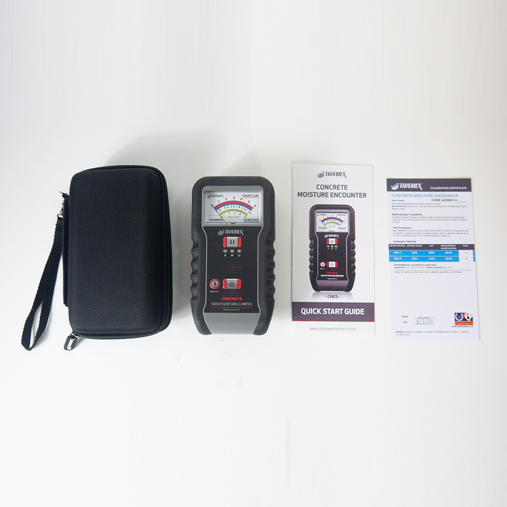 Tramex CME5 เครื่องวัดความชื้นคอนกรีตแบบไม่ทำลาย พร้อมแสดงผล CM และ %MC
Tramex CME5 เครื่องวัดความชื้นคอนกรีตแบบไม่ทำลาย พร้อมแสดงผล CM และ %MC