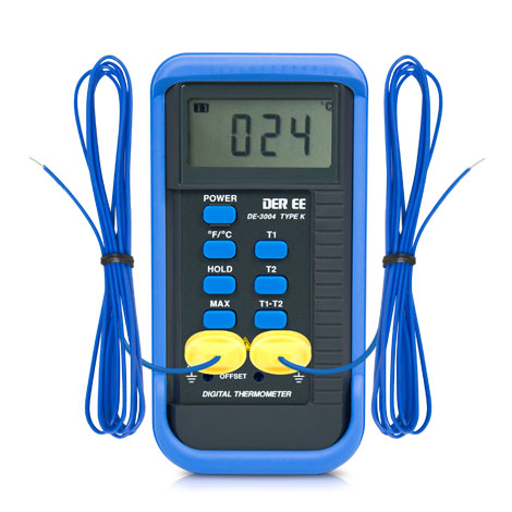DER EE DE-3004 เครื่องวัดอุณหภูมิดิจิตอล 2 Channel DER EE DE-3004 เครื่องวัดอุณหภูมิดิจิตอล 2 Channel