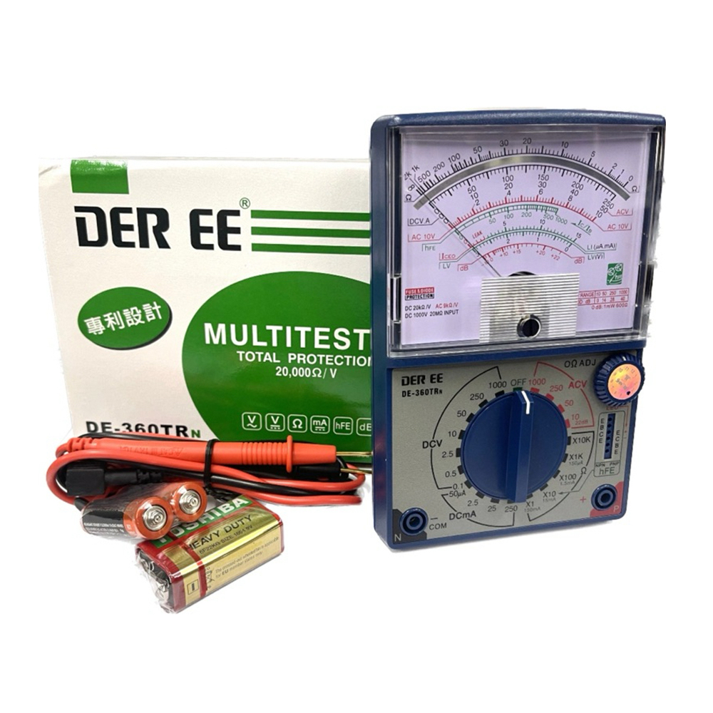 DER EE DE-360TRN มัลติมิเตอร์แบบเข็ม (Analog Multimeter)
 DER EE DE-360TRN มัลติมิเตอร์แบบเข็ม (Analog Multimeter)