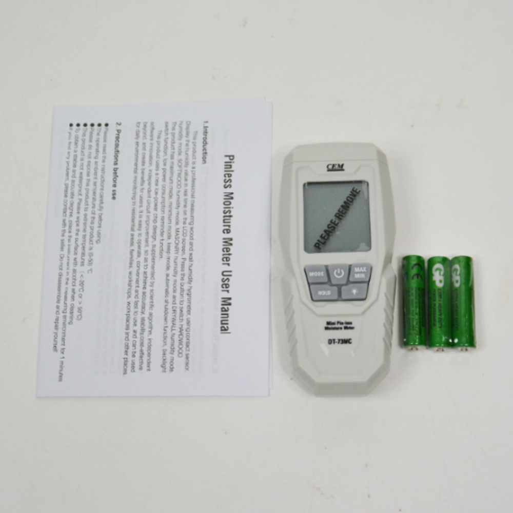CEM DT‑73MC เครื่องวัดความชื้นแบบไม่สัมผัส (Pinless Moisture Meter) หัวตรวจวัดลึกสูงสุด 19 มม CEM DT‑73MC เครื่องวัดความชื้นแบบไม่สัมผัส (Pinless Moisture Meter) หัวตรวจวัดลึกสูงสุด 19 มม