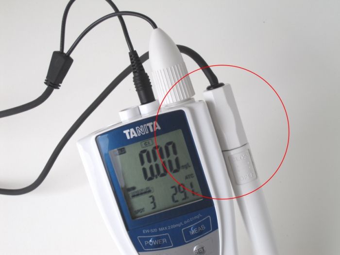 Chlorine meter, chlorine checker, sensor holder