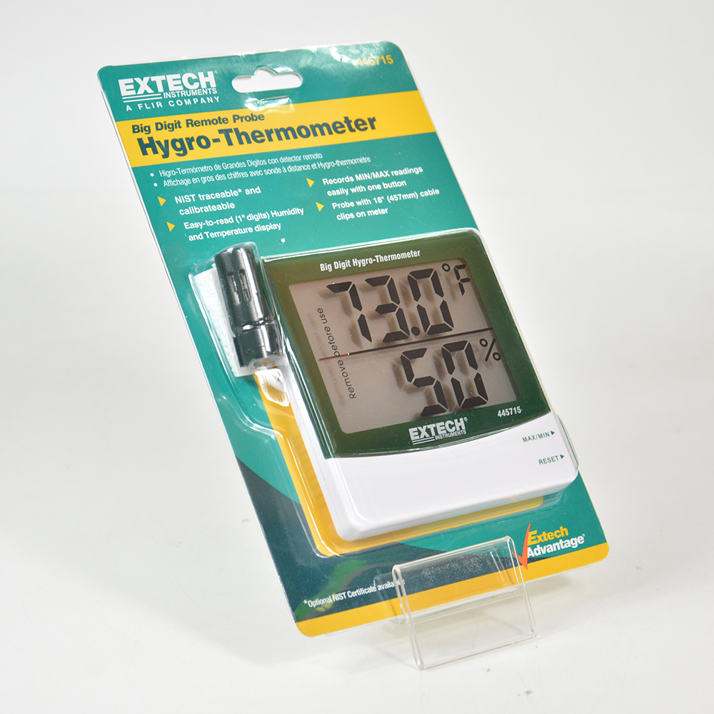 Extech 445715 เครื่องวัดอุณหภูมิและความชื้นแบบมีหัววัดภายนอก พร้อมจอใหญ่ 2 บรรทัด Extech 445715 เครื่องวัดอุณหภูมิและความชื้นแบบมีหัววัดภายนอก พร้อมจอใหญ่ 2 บรรทัด
