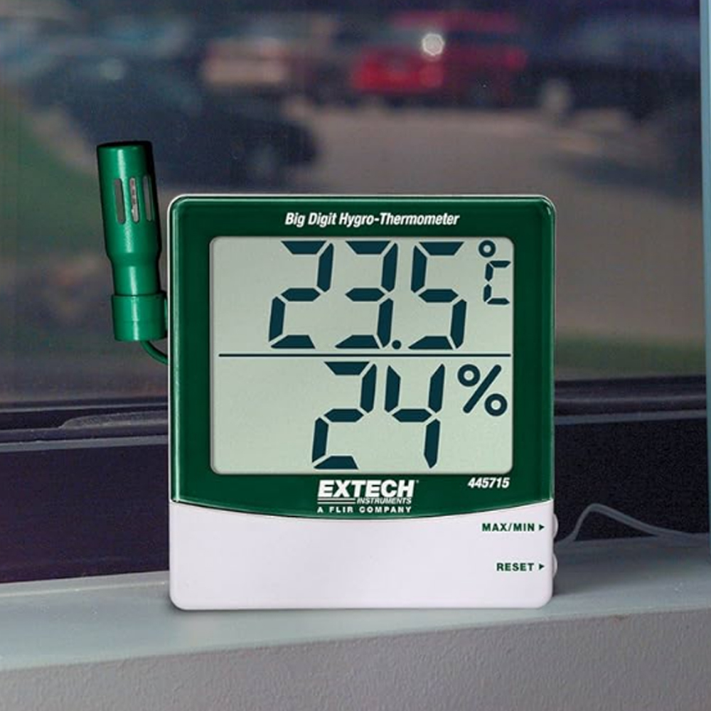 Extech 445815 เครื่องวัดอุณหภูมิและความชื้นสัมพัทธ์ พร้อมแจ้งเตือนความชื้นและแสดงค่า Dew Point
 Extech 445815 เครื่องวัดอุณหภูมิและความชื้นสัมพัทธ์ พร้อมแจ้งเตือนความชื้นและแสดงค่า Dew Point