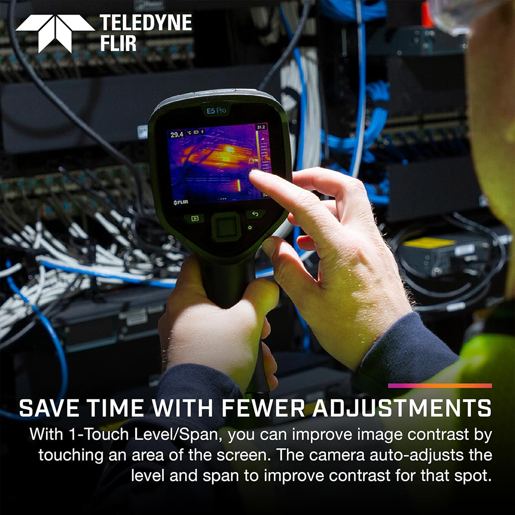 FLIR E5 Pro กล้องถ่ายภาพความร้อนความละเอียด 160×120 พิกเซล พร้อม MSX® และเชื่อมต่อคลาวด์ Ignite™ FLIR E5 Pro กล้องถ่ายภาพความร้อนความละเอียด 160×120 พิกเซล พร้อม MSX® และเชื่อมต่อคลาวด์ Ignite™
