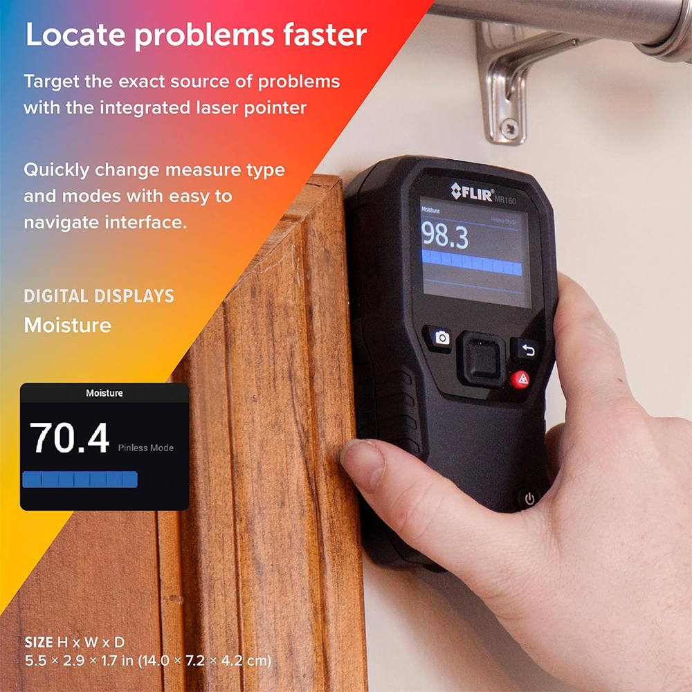 FLIR MR160 กล้องถ่ายภาพความร้อนตรวจจับความชื้น (Imaging Moisture Meter with IGM™ Technology)
 FLIR MR160 กล้องถ่ายภาพความร้อนตรวจจับความชื้น (Imaging Moisture Meter with IGM™ Technology)