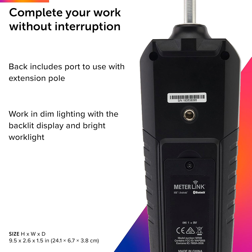 FLIR MR59 เครื่องวัดความชื้นแบบไม่ทำลายพื้นผิว พร้อมหัววัดทรงกลม | Bluetooth® FLIR MR59 เครื่องวัดความชื้นแบบไม่ทำลายพื้นผิว พร้อมหัววัดทรงกลม | Bluetooth®