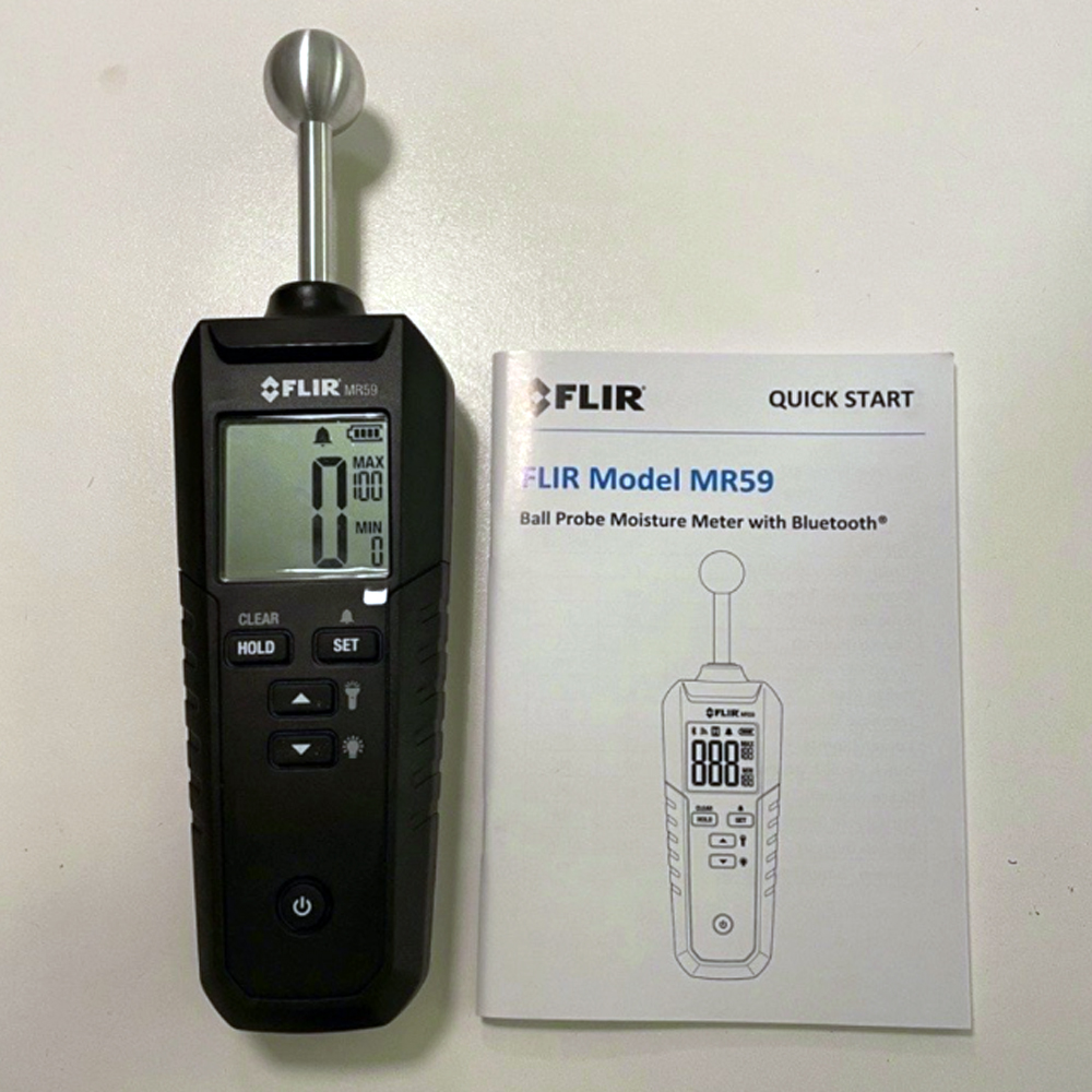 FLIR MR59 เครื่องวัดความชื้นแบบไม่ทำลายพื้นผิว พร้อมหัววัดทรงกลมและ Bluetooth® FLIR MR59 เครื่องวัดความชื้นแบบไม่ทำลายพื้นผิว พร้อมหัววัดทรงกลมและ Bluetooth®