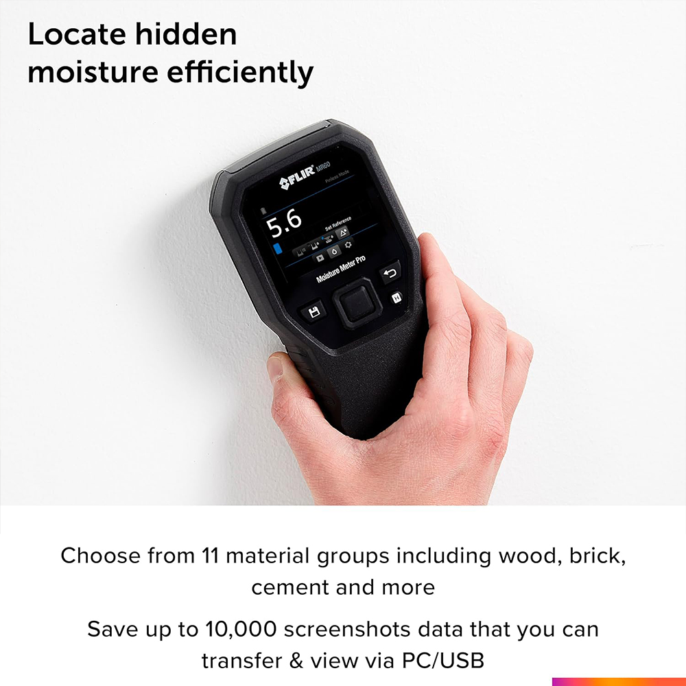 FLIR MR60 เครื่องวัดความชื้นพื้นผิวและวัสดุแบบมืออาชีพ | Moisture Meter Pro
 FLIR MR60 เครื่องวัดความชื้นพื้นผิวและวัสดุแบบมืออาชีพ | Moisture Meter Pro