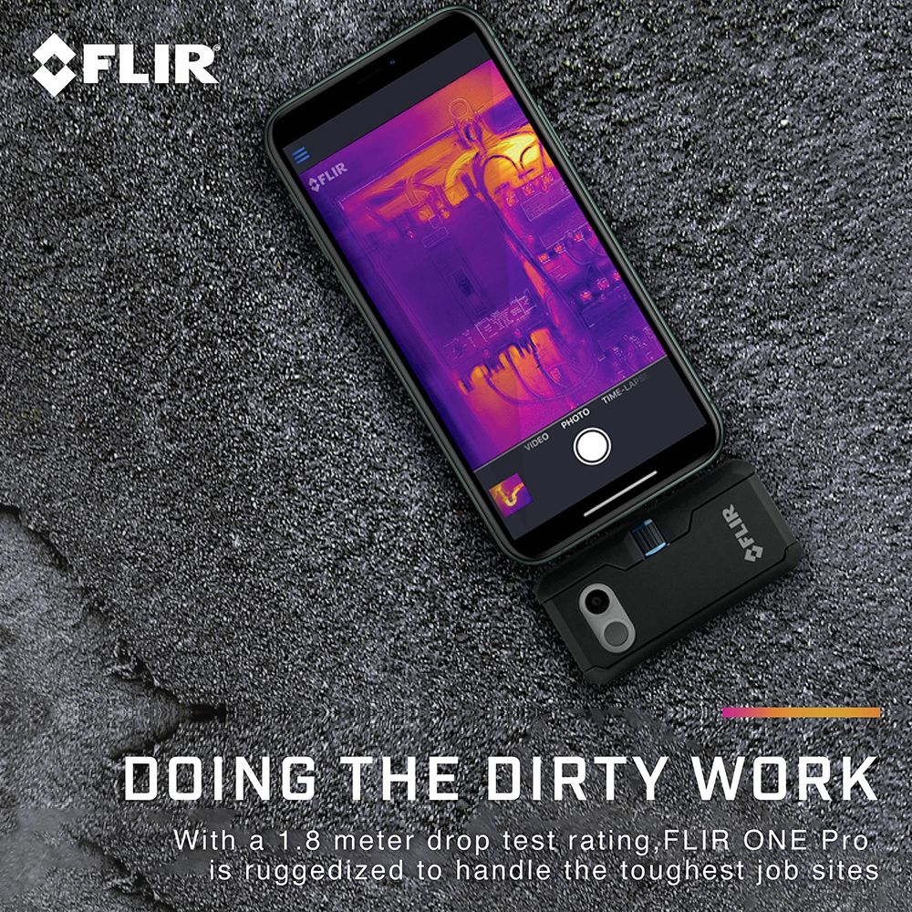 FLIR ONE Pro กล้องถ่ายภาพความร้อนสำหรับสมาร์ตโฟน iOS / Android ความละเอียด 160×120 พิกเซล
 FLIR ONE Pro กล้องถ่ายภาพความร้อนสำหรับสมาร์ตโฟน iOS / Android ความละเอียด 160×120 พิกเซล