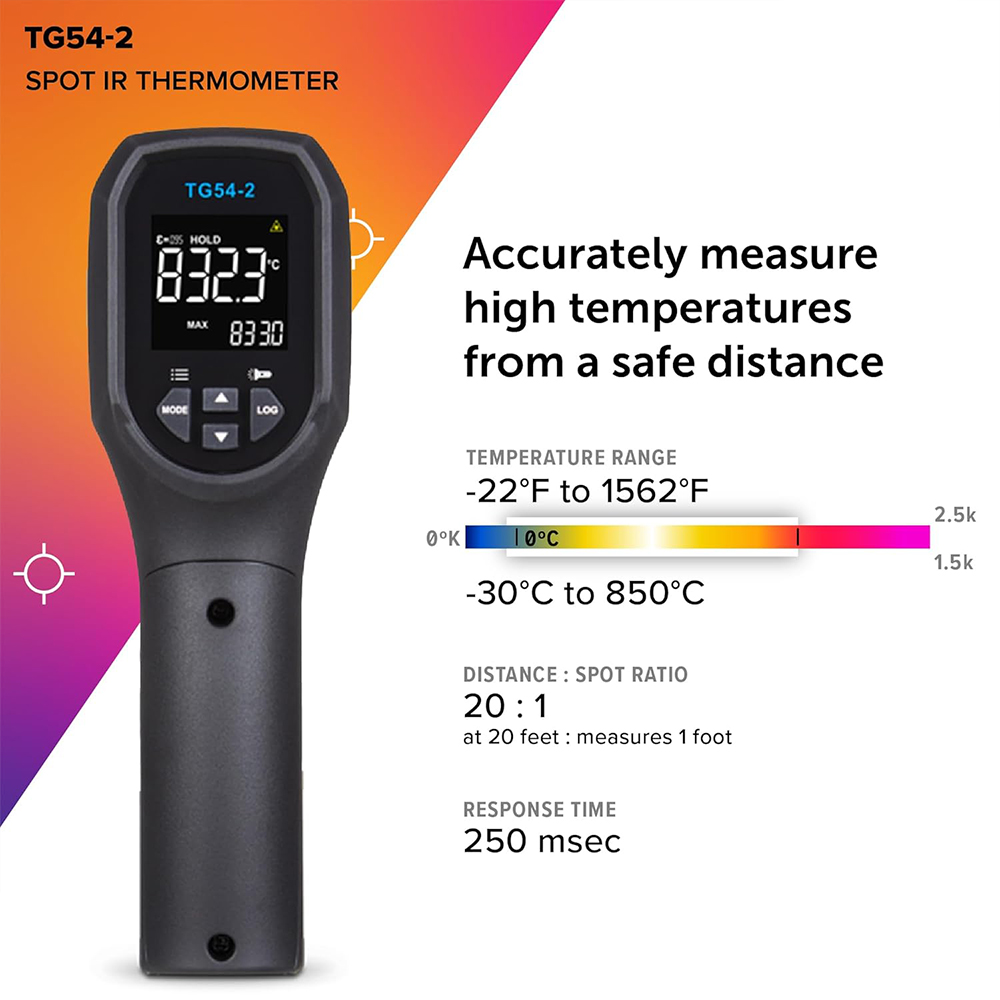 FLIR TG54-2 Infrared Thermometer เครื่องวัดอุณหภูมิอินฟราเรดแบบไม่สัมผัส | Max 850°C
 FLIR TG54-2 Infrared Thermometer เครื่องวัดอุณหภูมิอินฟราเรดแบบไม่สัมผัส | Max 850°C