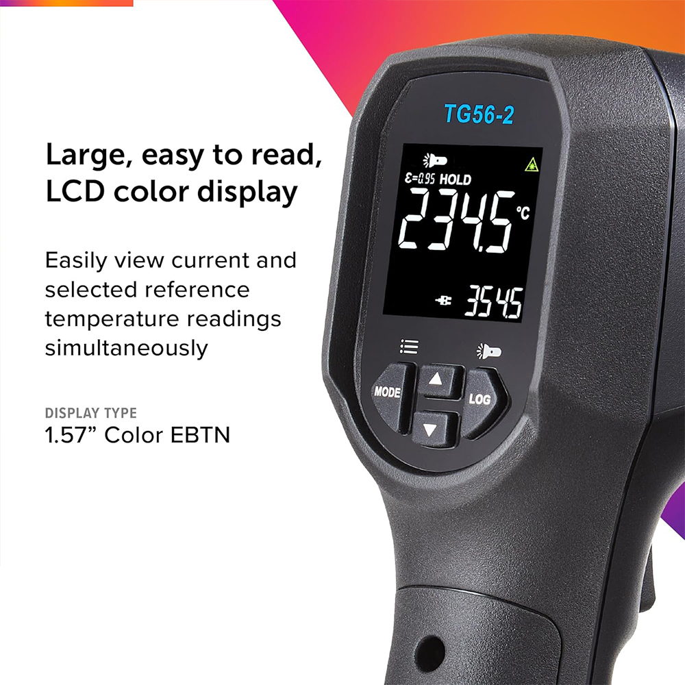 FLIR TG56-2  Infrared Thermometer เครื่องวัดอุณหภูมิอินฟราเรดแบบไม่สัมผัสพร้อมโพรบ Type K | Max 1300°C FLIR TG56-2  Infrared Thermometer เครื่องวัดอุณหภูมิอินฟราเรดแบบไม่สัมผัสพร้อมโพรบ Type K | Max 1300°C