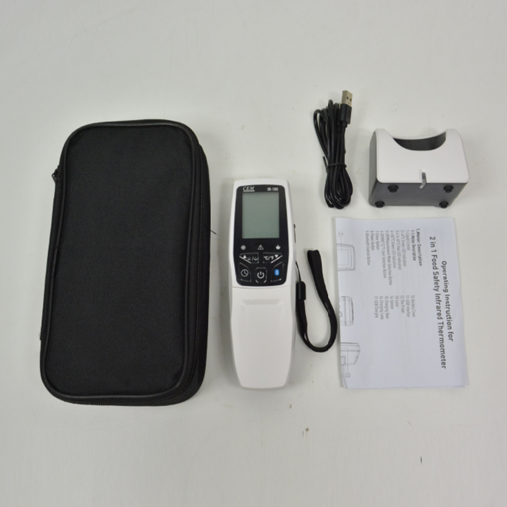 CEM IR‑100 เครื่องวัดอุณหภูมิอาหาร 2in1 HACCP Max.250°C | 2 in 1 Food safety Infrared Thermometer with a platinum probe
CEM IR‑100 เครื่องวัดอุณหภูมิอาหาร 2in1 HACCP Max.250°C | 2 in 1 Food safety Infrared Thermometer with a platinum probe
