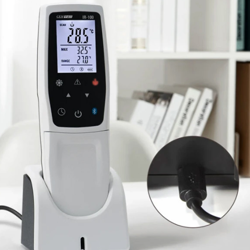CEM IR‑100 เครื่องวัดอุณหภูมิอาหาร 2in1 HACCP Max.250°C | 2 in 1 Food safety Infrared Thermometer with a platinum probe CEM IR‑100 เครื่องวัดอุณหภูมิอาหาร 2in1 HACCP Max.250°C | 2 in 1 Food safety Infrared Thermometer with a platinum probe
