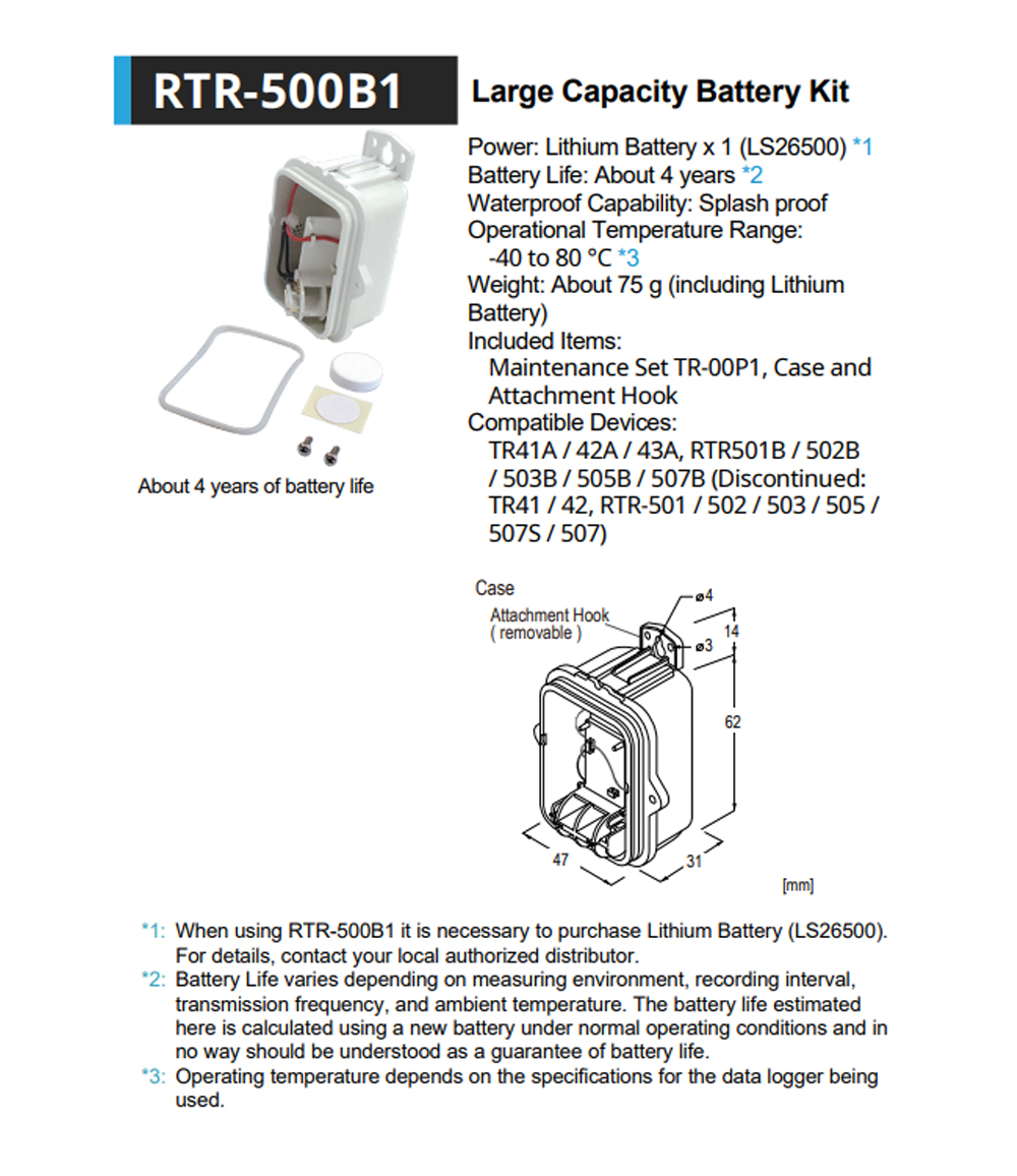 T&D RTR-500A2 อแดปเตอร์สำหรับ T&D รุ่น RTR500B และ TR40A Series | External Power Adaptor Kit T&D RTR-500A2 อแดปเตอร์สำหรับ T&D รุ่น RTR500B และ TR40A Series | External Power Adaptor Kit