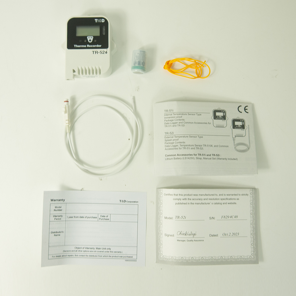 T&D TR-52i เครื่องบันทึกอุณหภูมิ 16,000 ข้อมูล (External Sensor) | IP64
 T&D TR-52i เครื่องบันทึกอุณหภูมิ 16,000 ข้อมูล (External Sensor) | IP64