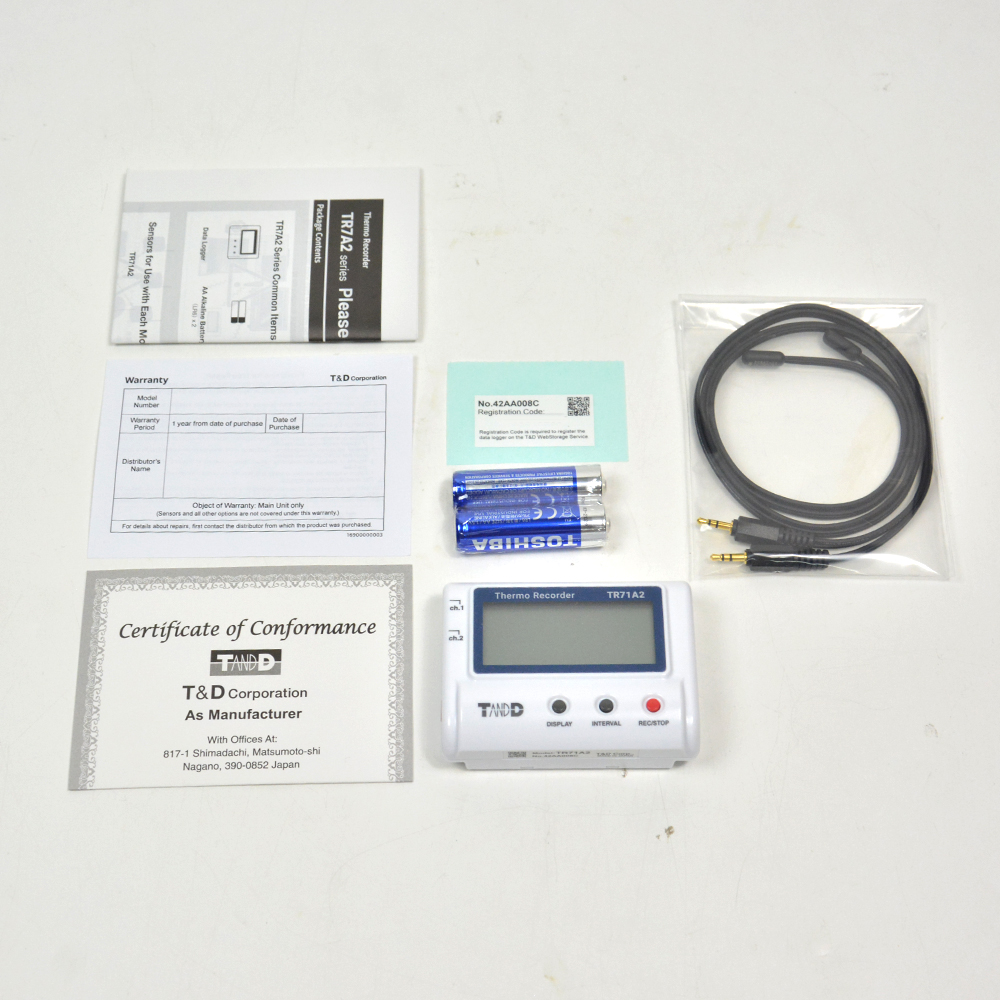T&D TR-71A2 เครื่องบันทึกอุณหภูมิแบบไร้สาย (Cloud Network) | Wifi & Bluetooth T&D TR-71A2 เครื่องบันทึกอุณหภูมิแบบไร้สาย (Cloud Network) | Wifi & Bluetooth