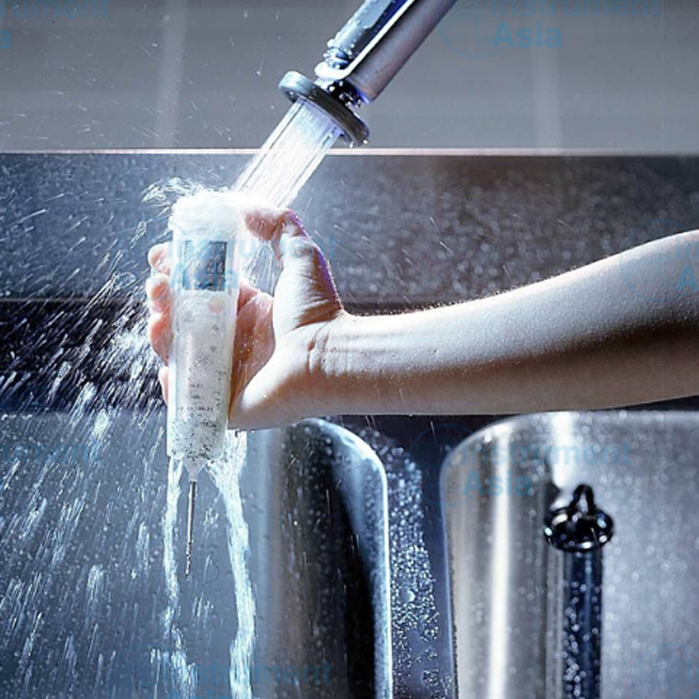 Testo 106 เครื่องวัดอุณหภูมิแกนกลางอาหารแบบรวดเร็ว มาตรฐาน HACCP พร้อมปลอกกันน้ำ IP67 Testo 106 เครื่องวัดอุณหภูมิแกนกลางอาหารแบบรวดเร็ว มาตรฐาน HACCP พร้อมปลอกกันน้ำ IP67