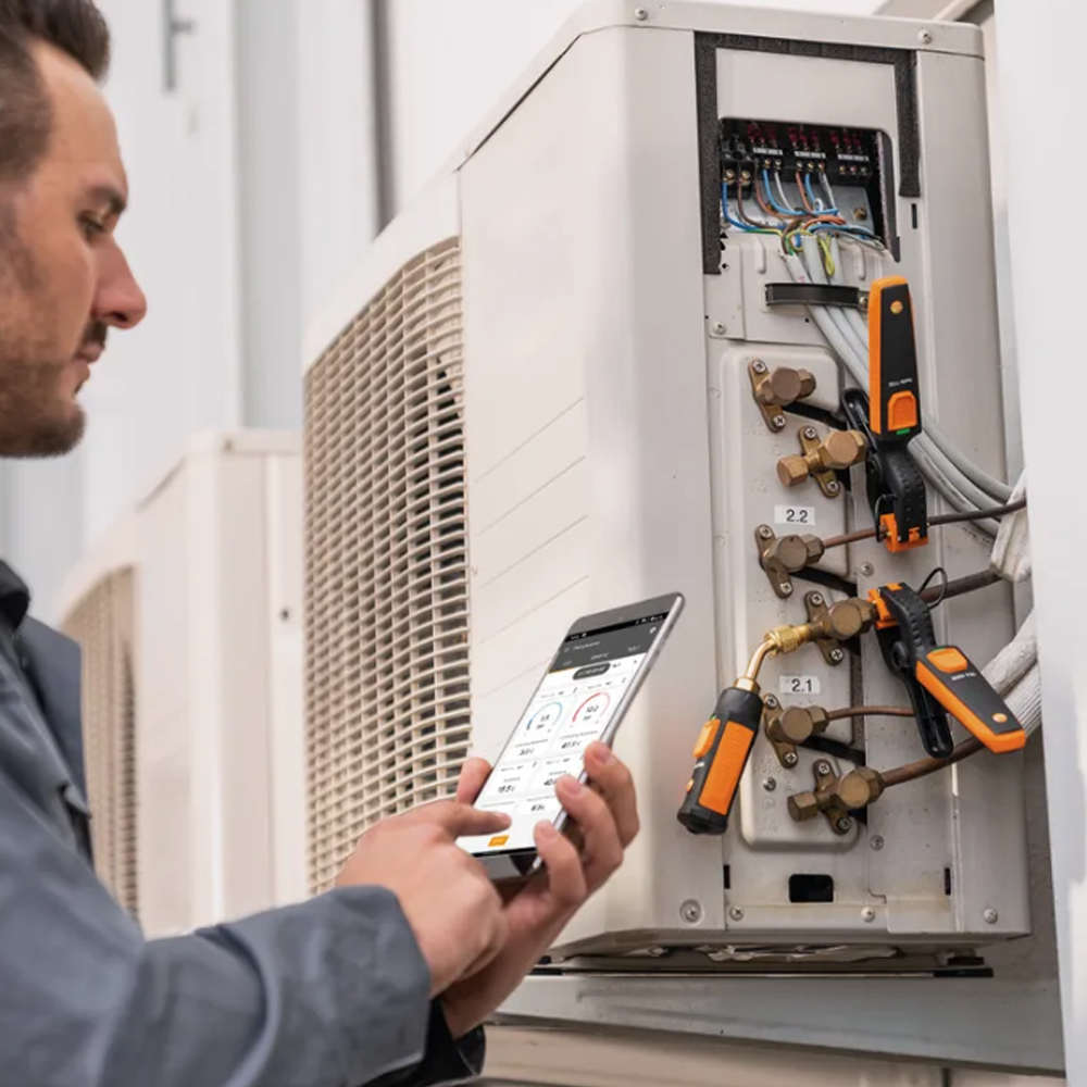 Testo 549i เครื่องวัดความดันสูง/ต่ำแบบไร้สาย สำหรับงานระบบปรับอากาศและทำความเย็น | High-pressure measuring instrument operated with smartphone
Testo 549i เครื่องวัดความดันสูง/ต่ำแบบไร้สาย สำหรับงานระบบปรับอากาศและทำความเย็น | High-pressure measuring instrument operated with smartphone