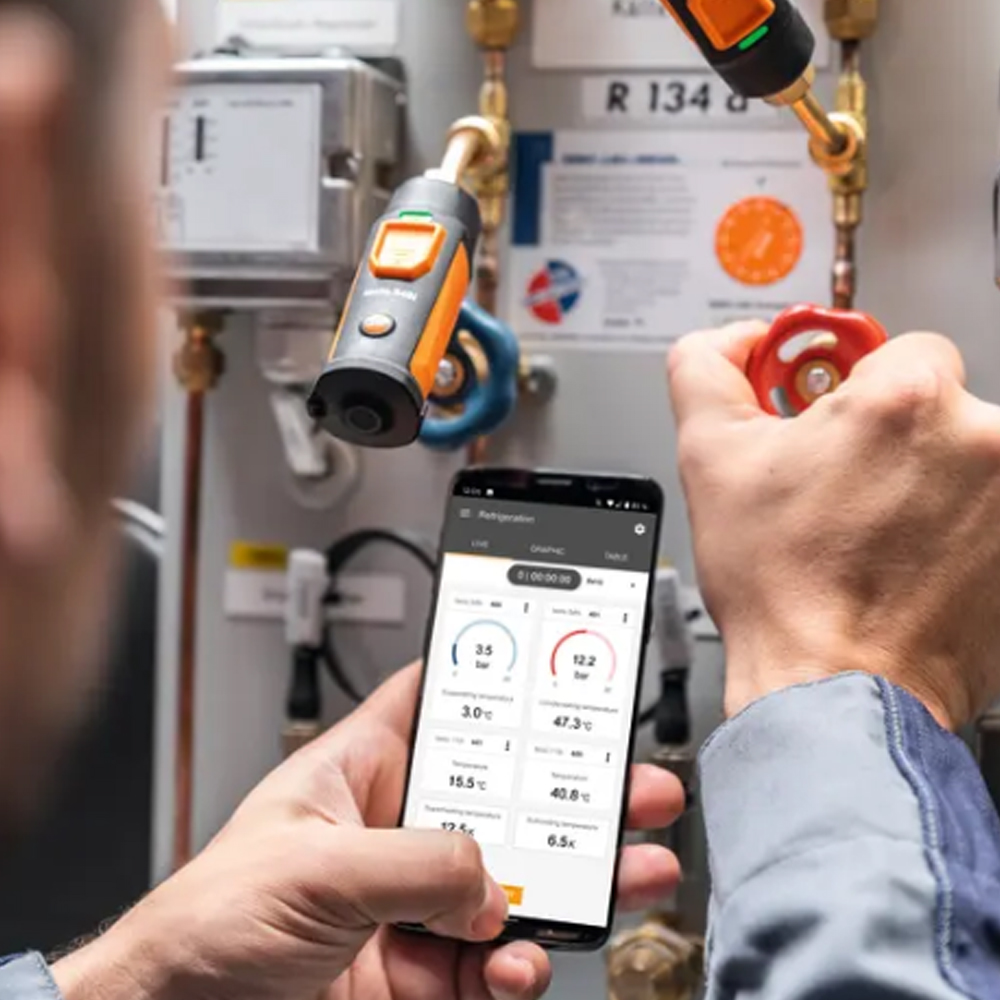 Testo 549i เครื่องวัดความดันสูง/ต่ำแบบไร้สาย สำหรับงานระบบปรับอากาศและทำความเย็น | High-pressure measuring instrument operated with smartphone
Testo 549i เครื่องวัดความดันสูง/ต่ำแบบไร้สาย สำหรับงานระบบปรับอากาศและทำความเย็น | High-pressure measuring instrument operated with smartphone