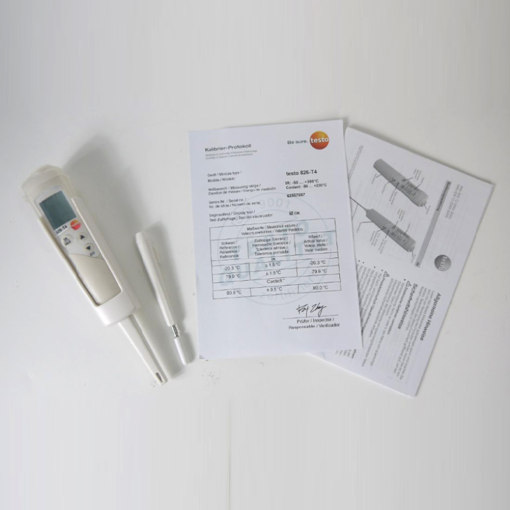 Testo 826-T4 เทอร์โมมิเตอร์อินฟราเรดพร้อมโพรบเจาะอาหาร สำหรับงานตรวจสอบอุณหภูมิอาหารตามมาตรฐาน HACCP Testo 826-T4 เทอร์โมมิเตอร์อินฟราเรดพร้อมโพรบเจาะอาหาร สำหรับงานตรวจสอบอุณหภูมิอาหารตามมาตรฐาน HACCP