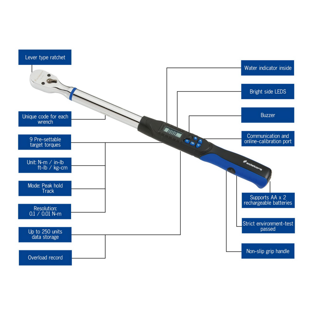 Eclatorq WK4-340BN ประแจทอร์ควัดแรงบิดดิจิตอล 1/2 นิ้ว (4หุน) ช่วงวัด 17–340 N-m | พร้อมหน้าจอแสดงผลและระบบแจ้งเตือนเสียง
Eclatorq WK4-340BN ประแจทอร์ควัดแรงบิดดิจิตอล 1/2 นิ้ว (4หุน) ช่วงวัด 17–340 N-m | พร้อมหน้าจอแสดงผลและระบบแจ้งเตือนเสียง
