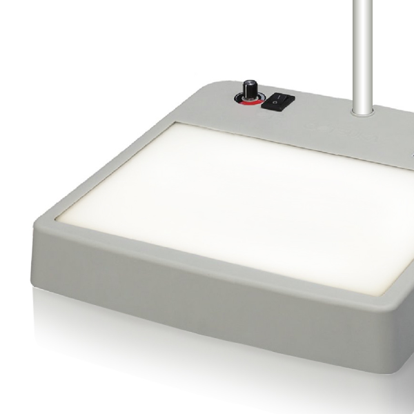 ภาพแสดงส่วนฐานของตัวโคมไฟของแว่นขยาย