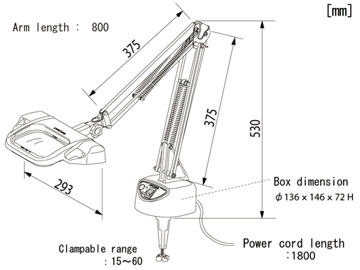 Otsuka O-LIGHT-III-L Dimension
