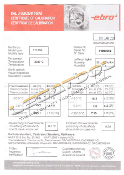 Factory Calibration Certificate Factory Calibration Certificate