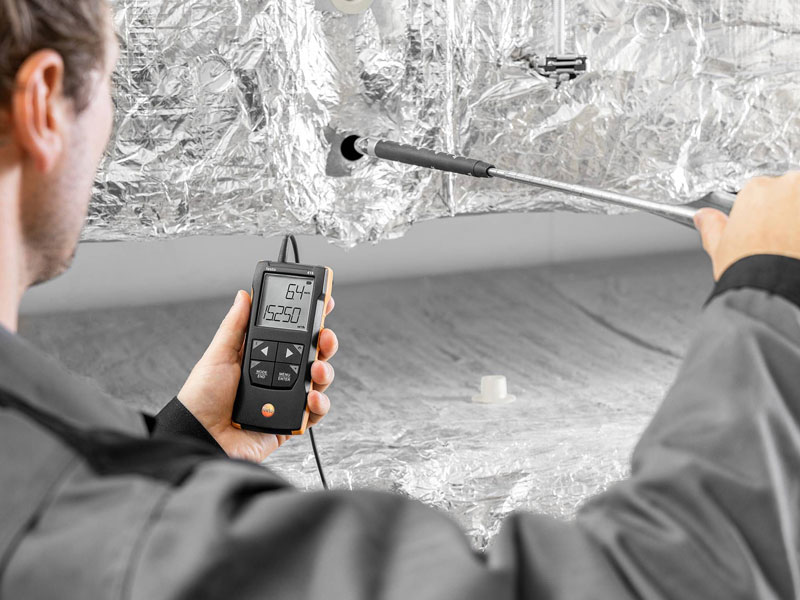 Testo 416 เครื่องวัดความเร็วลมแบบใบพัดขนาดเล็ก with App connection