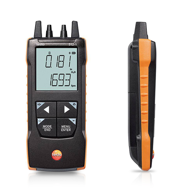 Testo 512-1 ภาพแสดงตัวเครื่องด้านหน้าและด้านข้าง Testo 512-1 ภาพแสดงตัวเครื่องด้านหน้าและด้านข้าง