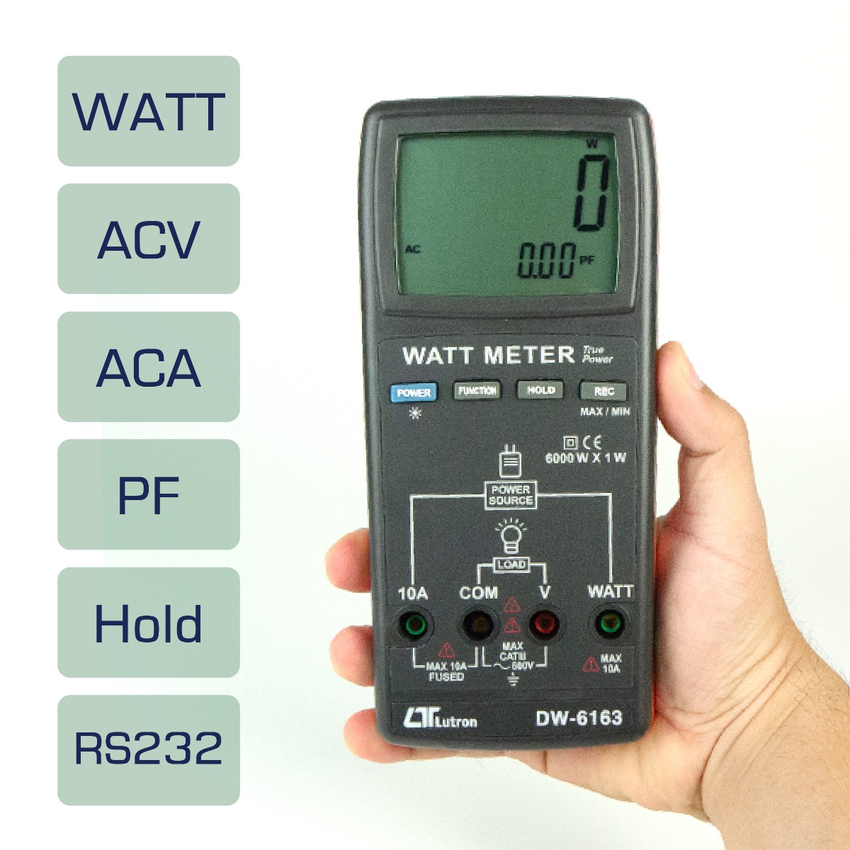 DW-6163 ภาพแสดงตัวเครื่องและค่าการวัดที่รองรับ DW-6163 ภาพแสดงตัวเครื่องและค่าการวัดที่รองรับ