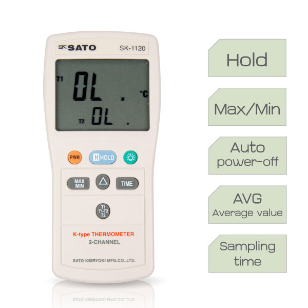 SK-1120 คุณลักษณะของตัวเครื่อง SK-1120 Digital Thermometer 2 Channel